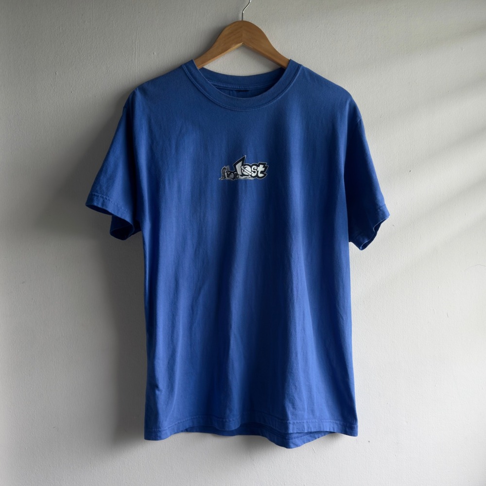 Vintage Lost Enterprises Hula Girl Graphic Tee Mens Large Blue Streetwear Y2K